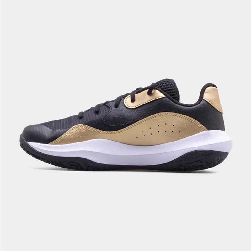 Sepatu Basket Under Armour ua lockdown 7 low black gold