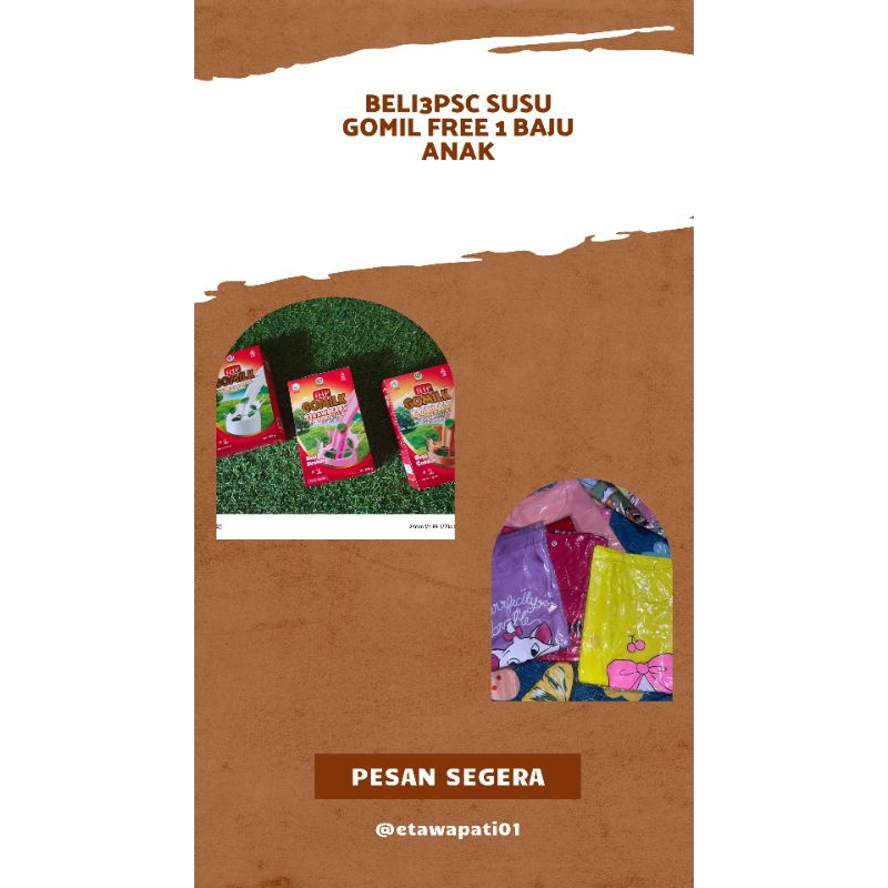 

Susu GOMILK BELI 3 GRATIS KAOS ANAK