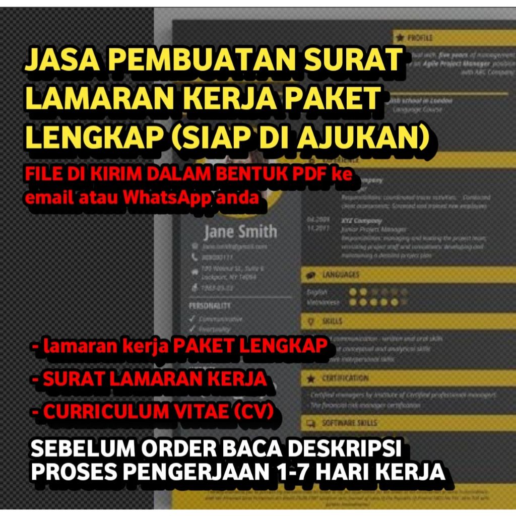 Lamaran kerja PAKET LENGKAP SIAP DI AJUKAN