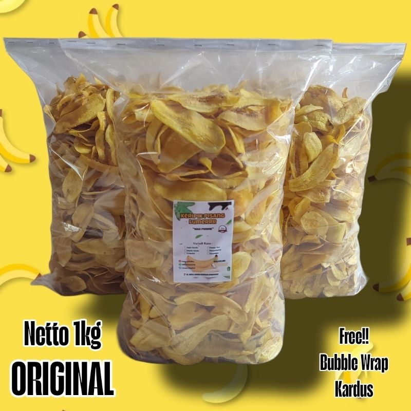 

Keripik Pisang Kepok PREMIUM Original 1Kg FREE!! Bubble Wrap&Kardus