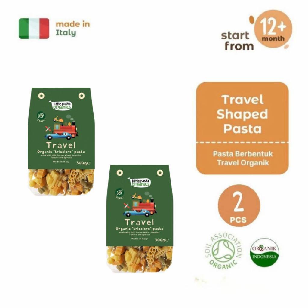 

Little Pasta Organics Travel Shaped Pasta 300 gr (2 pcs)