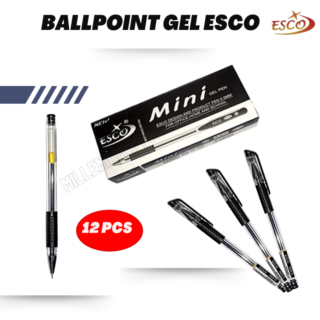 

Pulpen Gel ESCO Mini/Bollpoint/Pen hitam/Pena/Ballpen / Pulpen Gel Murah/Pulpen Esco Mini gel/Pena / Cod