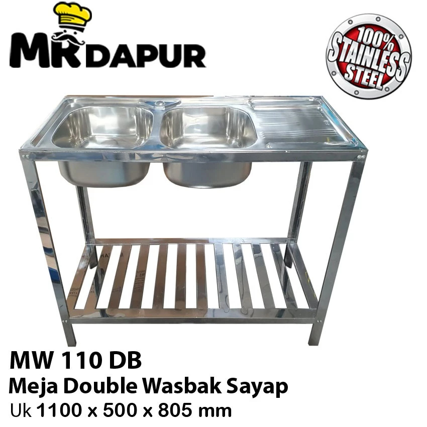 BAK CUCI PIRING / WASHBAK / KITCHEN DOUBLE SINK MR DAPUR TYPE MW110