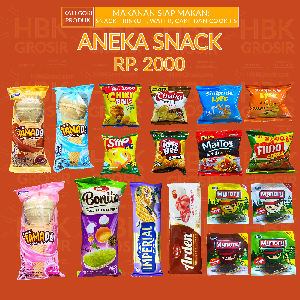 

Aneka Snack 2000an - Satuan dan Bundle [HBK GROSIR - Hemat Beragam Komplit]