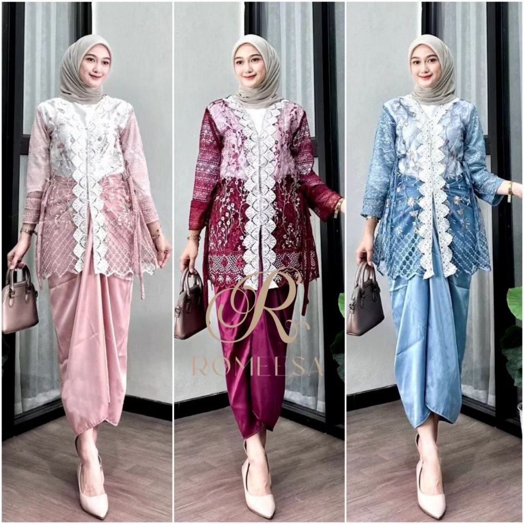 One Set Wanita Terbaru Maiza Tulle Gardenia Set Kondangan Wanita Kekinian OOTD Baju Lebaran Wanita