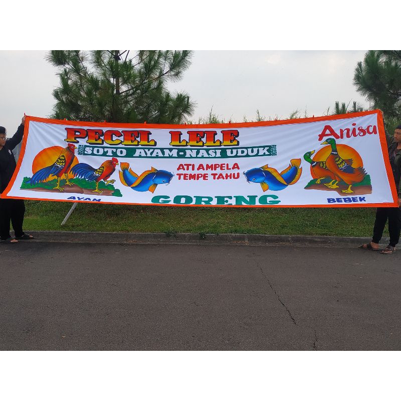 BISA COD, SPANDUK LUKIS PECEL LELE, SPANDUK SEAFOOD, SPANDUK NASI GORENG DLL