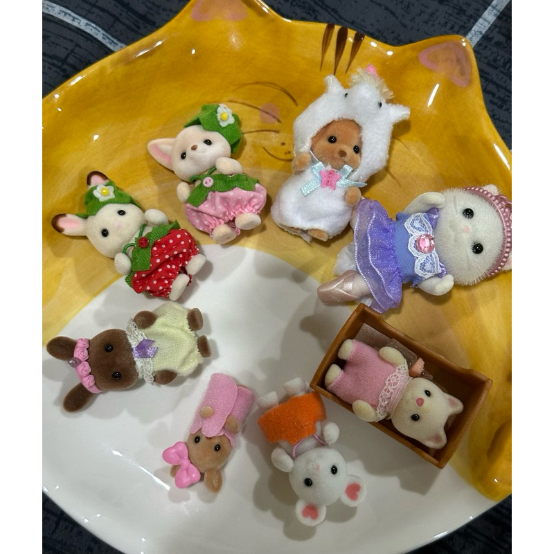 [Ready Stock] Official Sylvanian Families Brown rabbit fun hair Baby Silk Cat Fox Sylvanian Strawber