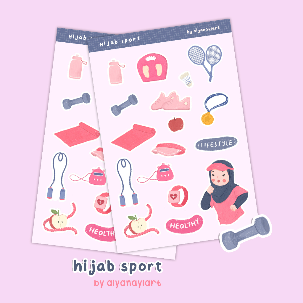

Stiker Journal Lucu Hijab Sport by alyanaylart