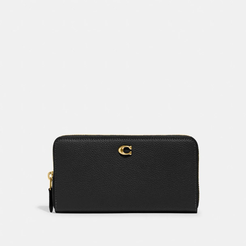 New Coach Accordion Zipper Wallet in Black [ReadyStok]
