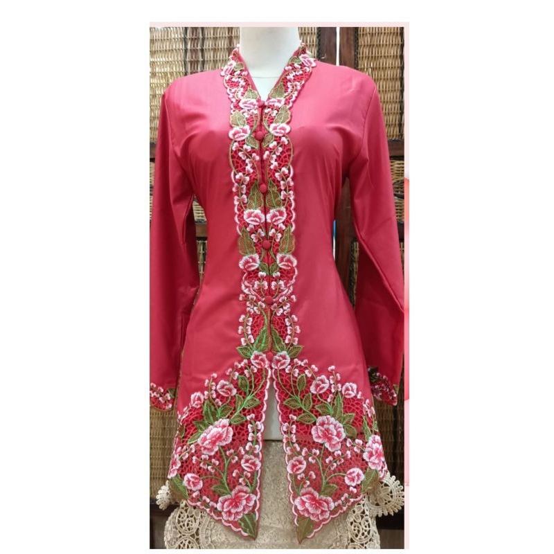 Sk-Kebaya encim bordir bunga mewah // atasan kebaya encim bordir // kebaya adat betawi dewasa