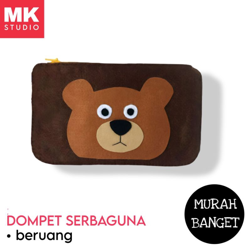 

Dompet / pouch kain flanel serbaguna karakter beruang
