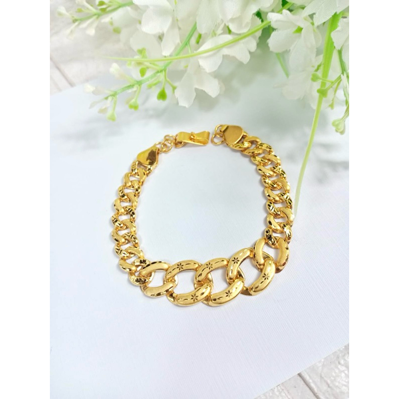 Gelang rantai lipan tipis dan ringan gelang premium lapis emas