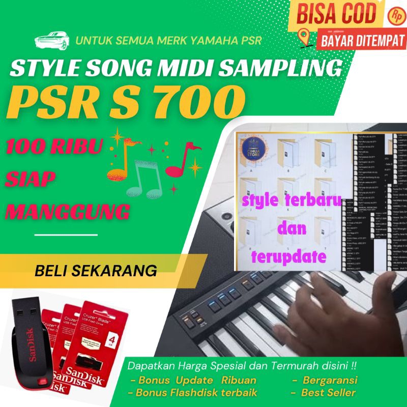 Bisa COD Usb Flashdisk Style song yamaha PSR S 700 termurah dan terlaris untuk musik organ tunggal
