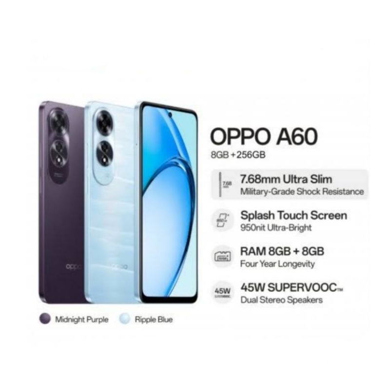 HP OPPO A60 8/256 GB - OPPO A 60 RAM 8GB ROM 256GB GARANSI RESMI