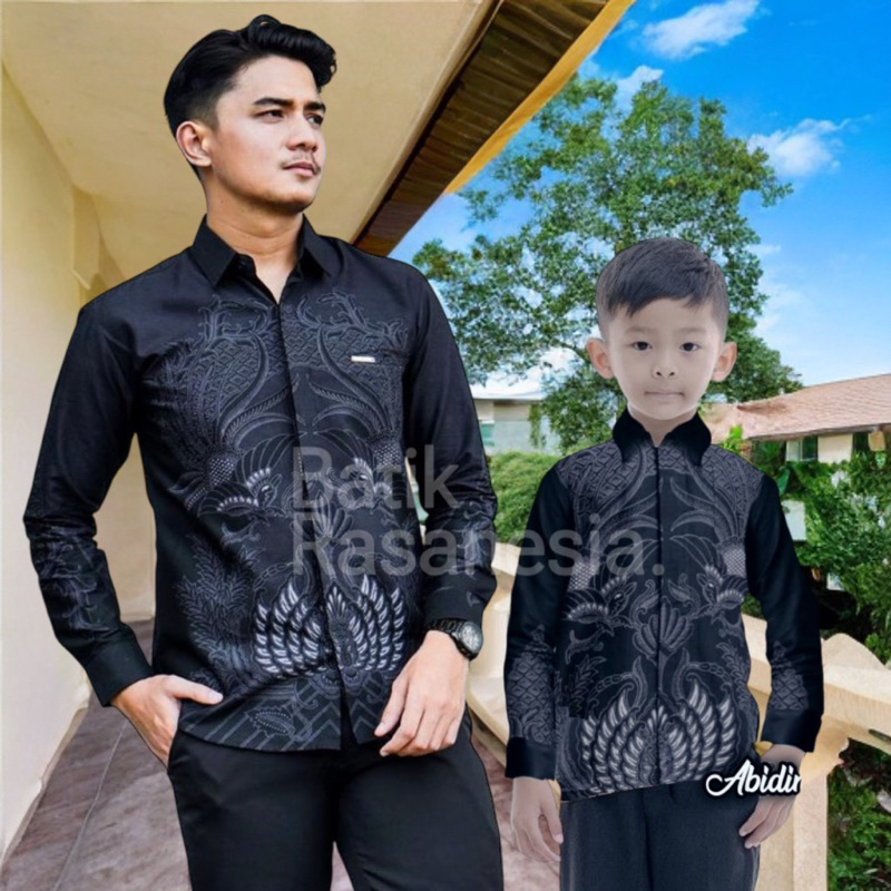 Batik Kemeja Pria Lengan Panjang dan pendek hem motif pusoko kemeja batik couple keluarga ayah dan a