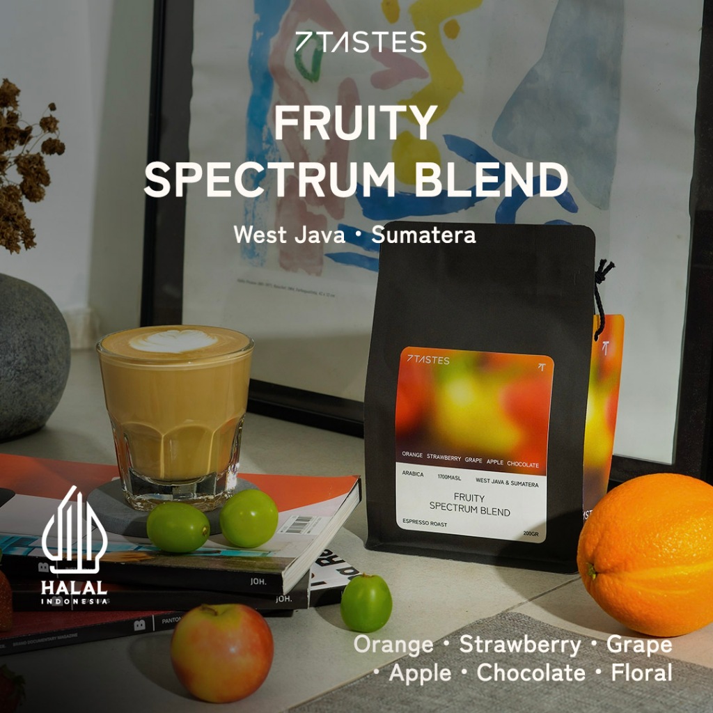 

Kopi Arabika Fruity Spectrum Blend 7 Tastes - Biji Kopi Arabica Specialty Espresso Sumatera Floral