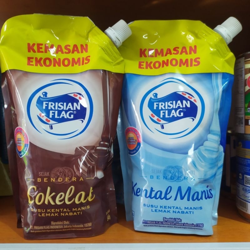 

SKM Susu Kental Manis Coklat cokelat Pouch 560gr bendera kemasan ekonomis Frisian Flag