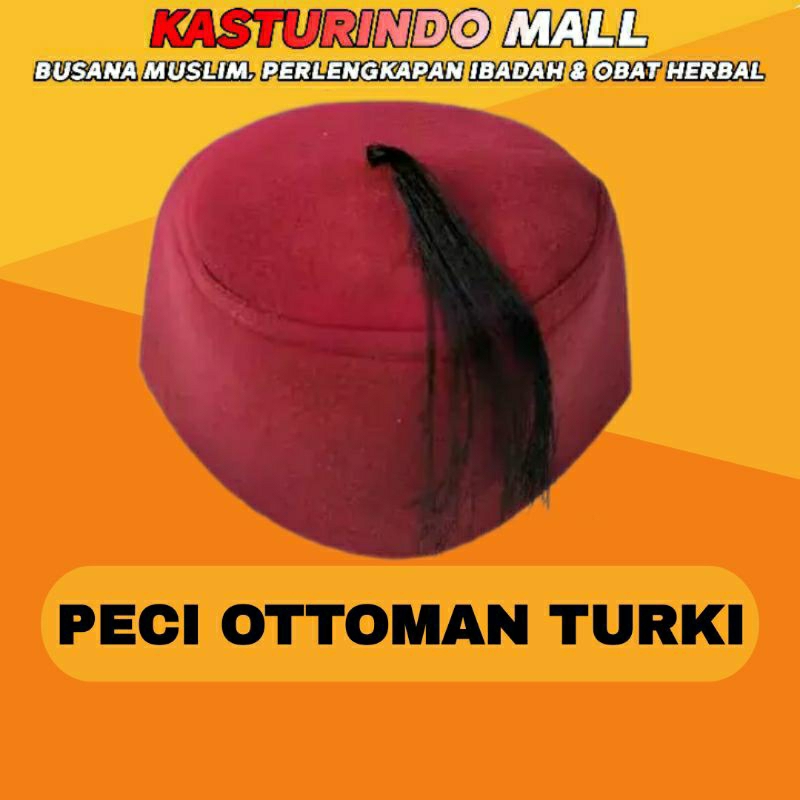 Peci Sultan Ottoman Ustmani Turki Fez Tarbus Rambut