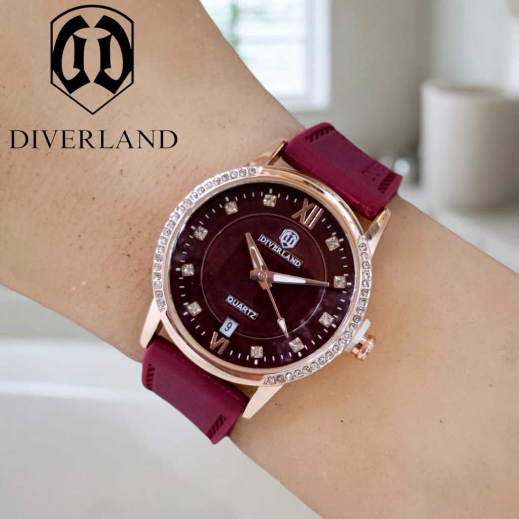Jam Tangan Wanita DIVERLAND L Original Rubber