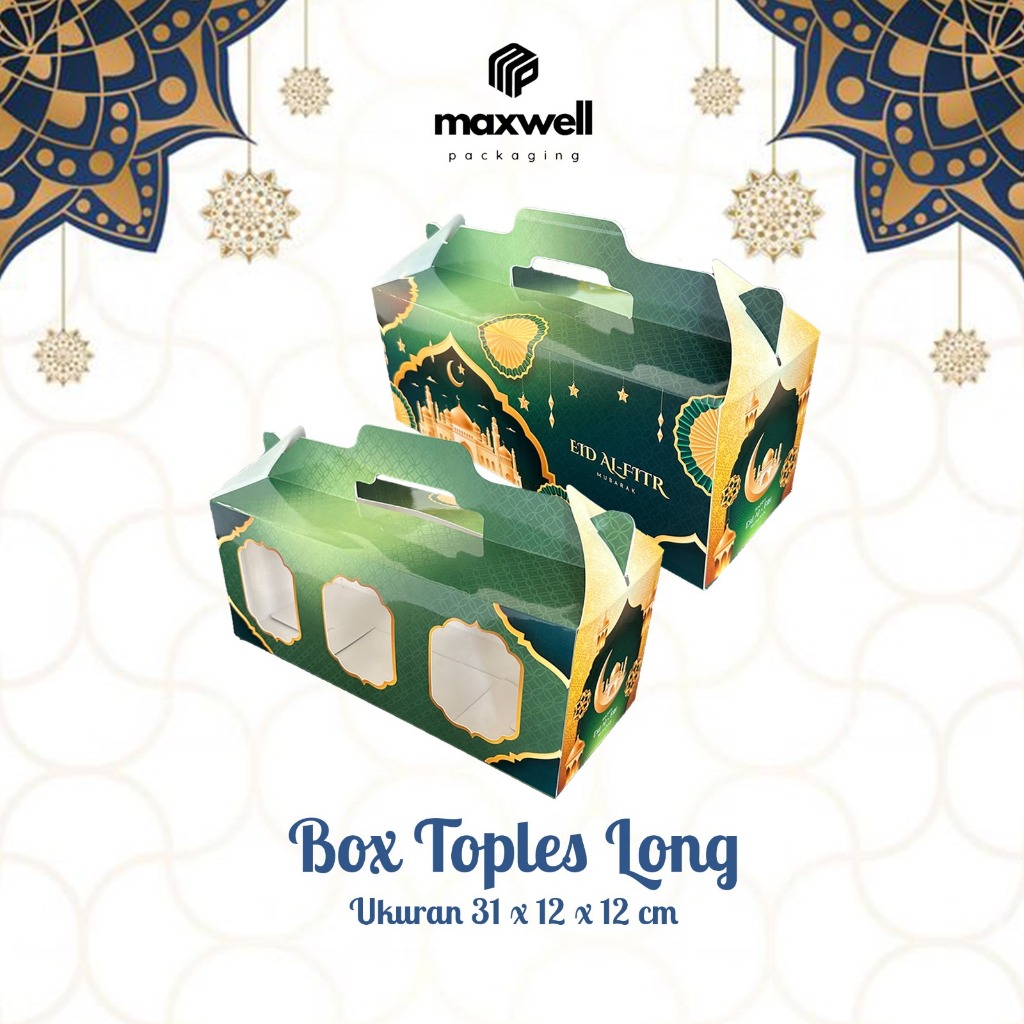 

Gable Box Toples Long 10 Pcs Hampers Lebaran / Gable Box Idul Fitri / Ukuran 28 x 10 x 12 cm