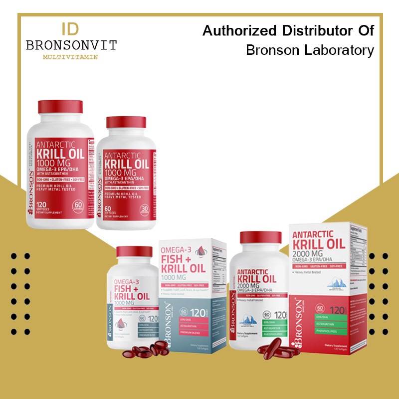 Bronson Antarctic Krill Oil 1000Mg With Omega 3 EPA DHA Astaxanthin OR Omega-3 Fish + Krill