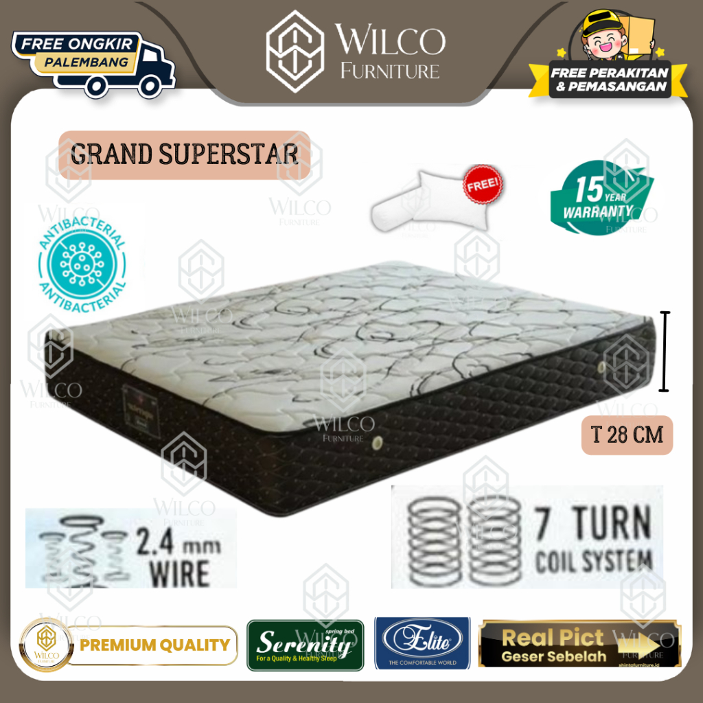 Kasur Matras Springbed Serenity Grand Superstar Elite Serenity - Matras 90