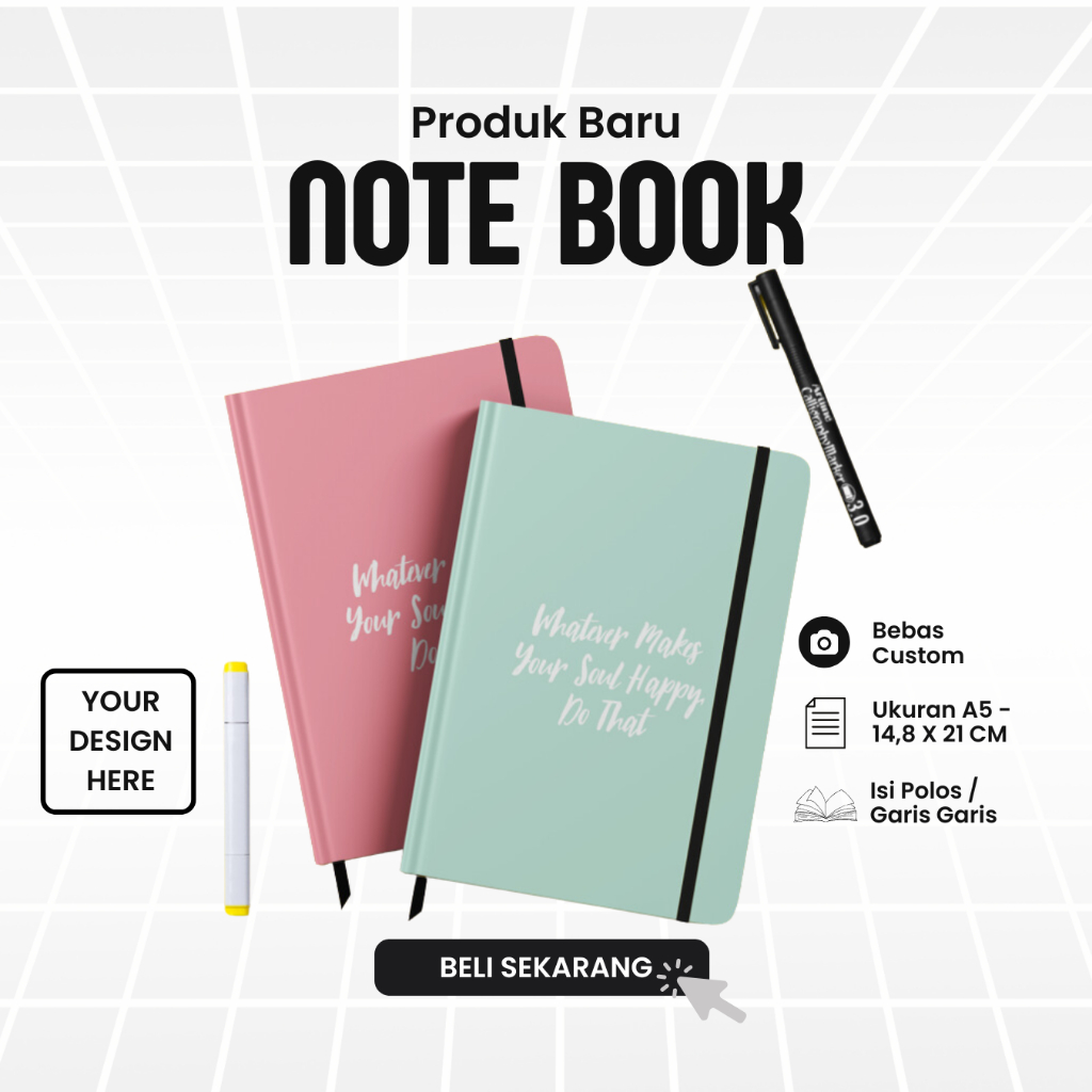 

Buku Catatan Notebook Custom Nama Agenda Jurnal Diary Hardcover B5