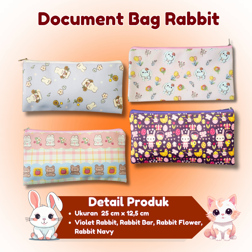 

TCW Document Bag Fancy uk Bill 25 x 11 TCW01 All About Rabbit - kelinci