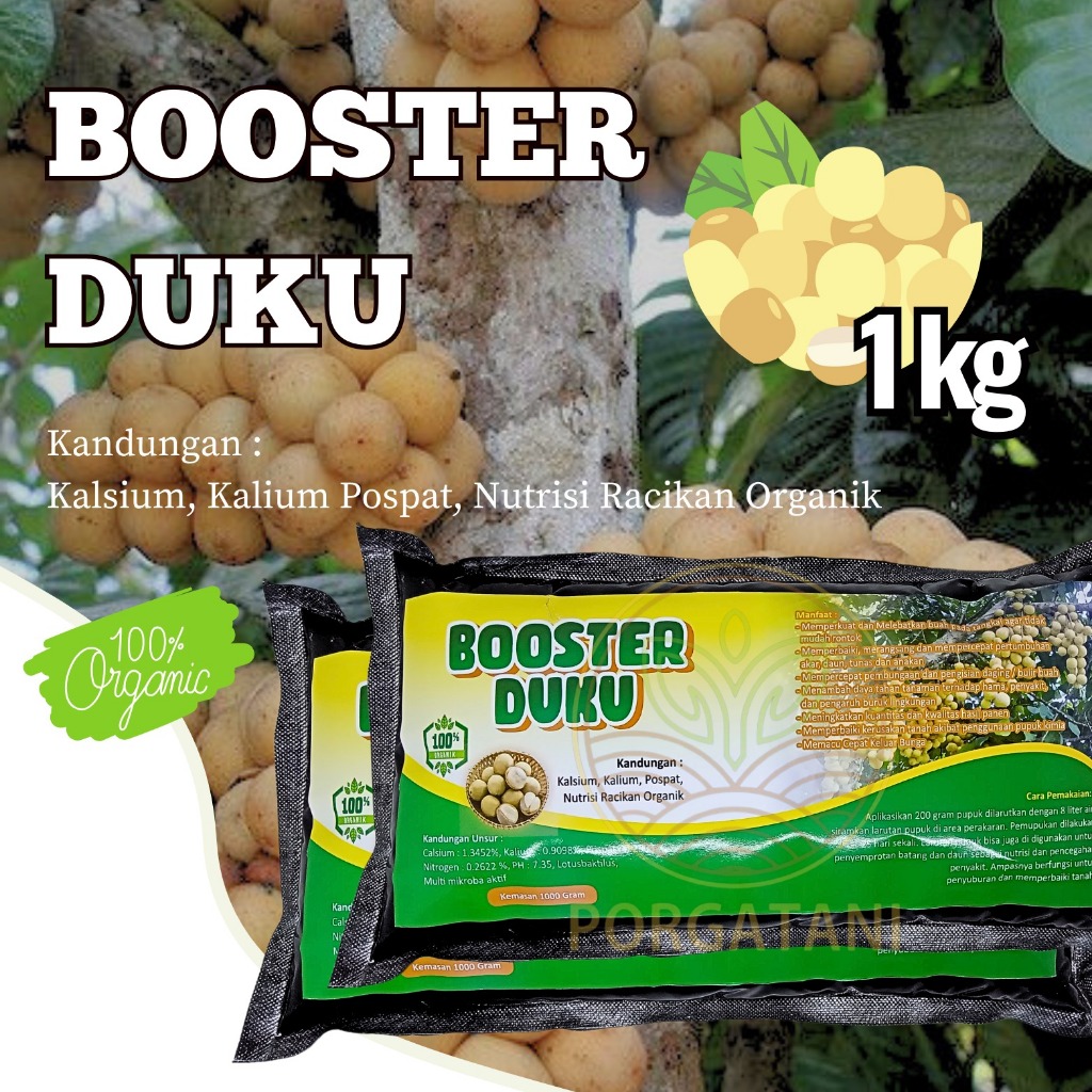 Pupuk Organik Booster Duku 1 kg Pupuk Pemicu Pembuahan Duku Lebih Cepat Buah Besar dan Tidak Mudah R