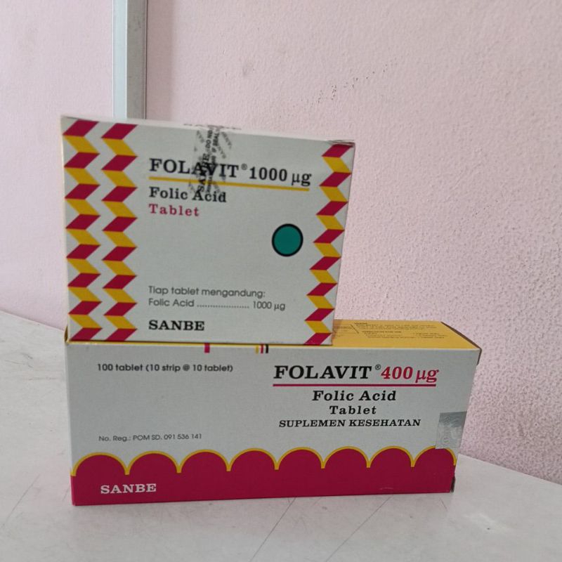 folavit 400mg dan 1000mg (asam folat/folic acid) harga 1strip