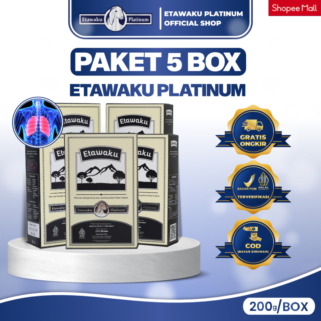 

Etawaku Platinum Paket 5 Box - Susu Kambing Murni & Krimer Bubuk