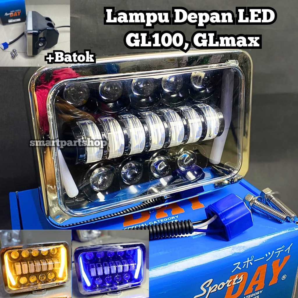 LAMPU DEPAN LED KOTAK GL 16 LED GL100 RX KING WIN 100 GL max RX-S 4X6 INCH
