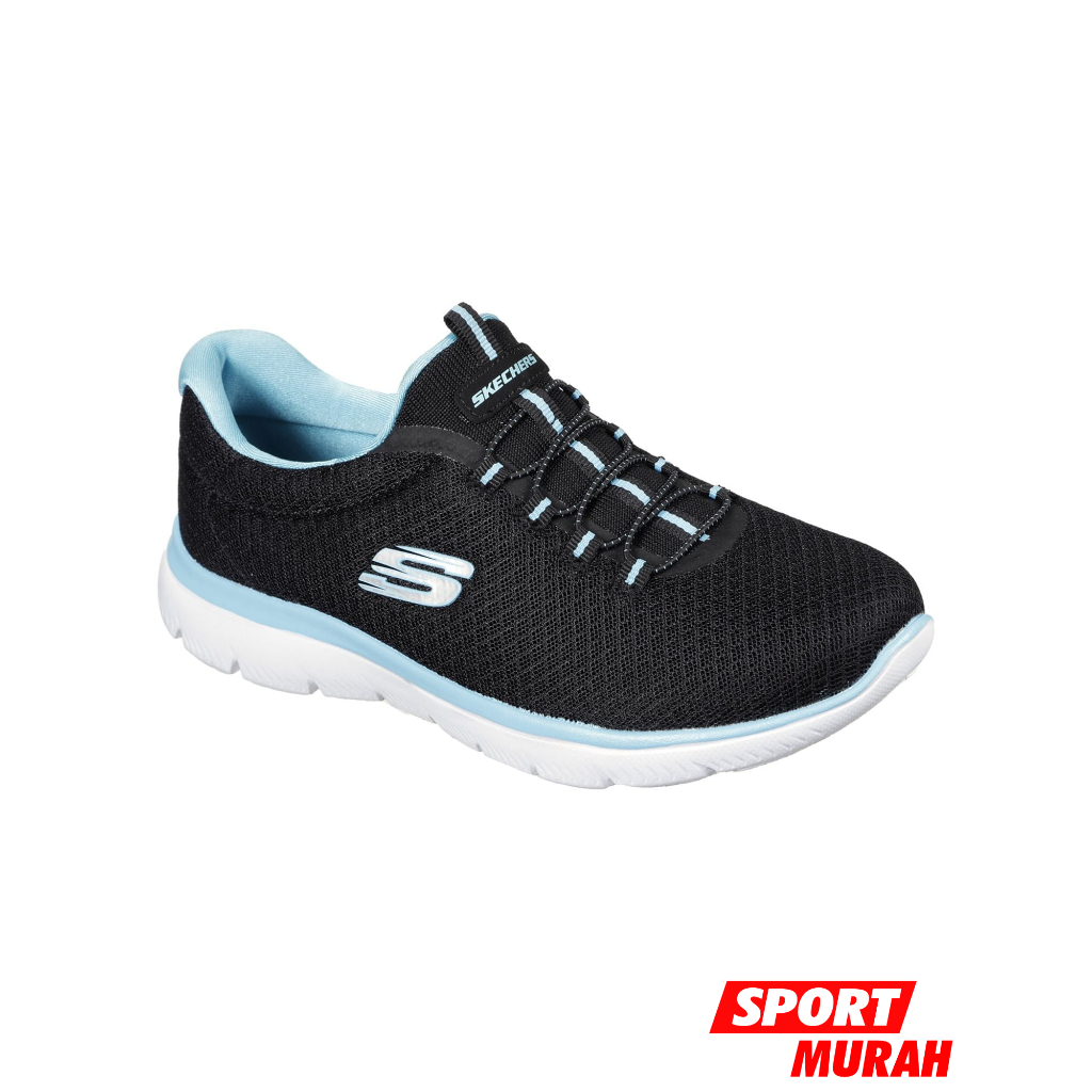 SEPATU SKECHERS RUNNING SPORT SUMMIT BLACK/LIGHT BLUE 50122B