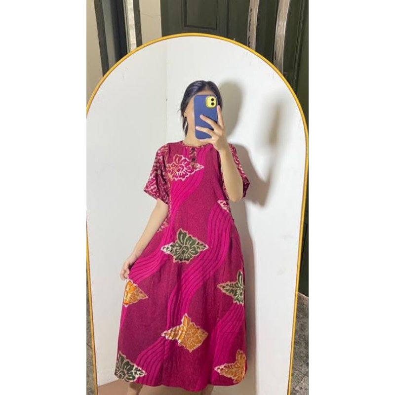 Daster Batik Cap Az-Zahra Exlusive Rayon Tebal 2 kancing depan