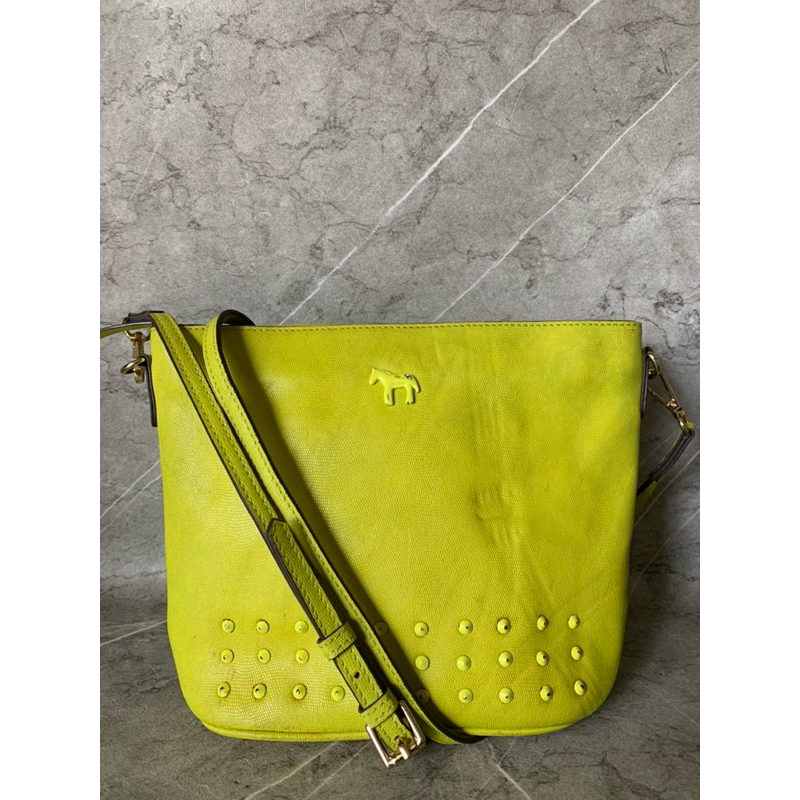 ON SALE / FREE item LAPALETTE sling leather yellow bag