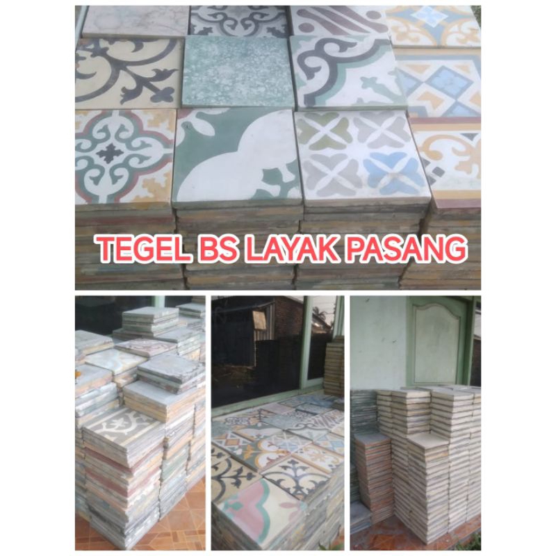 Tegel Bs Ubin Rijek 20x20cm Random Layak Pasang