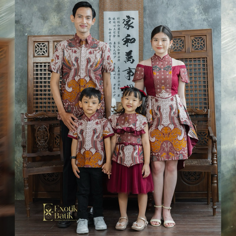 Glory Batik Couple Family Set/Batik Imlek / Batik Keluarga/ Batik Lamaran/ Batik Pesta/ Batik Kondan