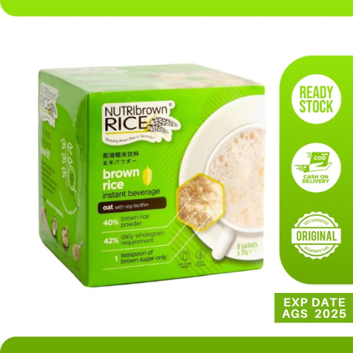 

Minuman Sereal Bubuk Beras Merah Oat Prebiotik Nutribrownrice With Soy Lecithin 35G X 8 Sachet