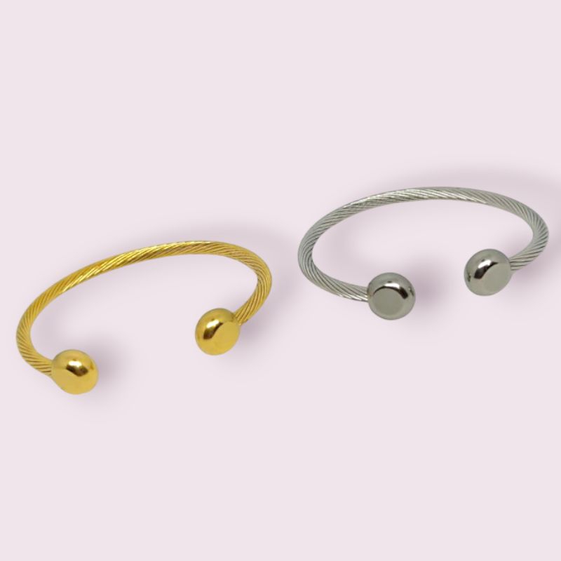 Gelang Titanium Tinju Emas Silver Elegan Anti karat