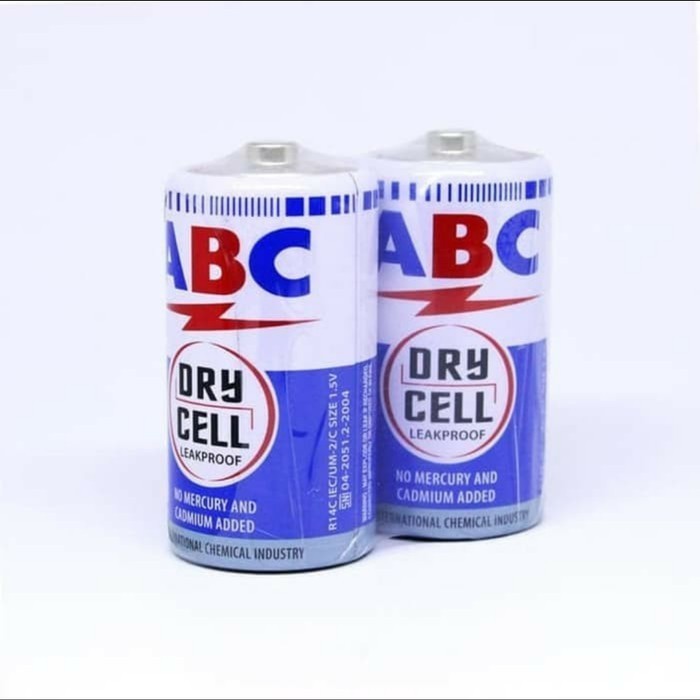 Batu Baterai Sedang Abc Biru Dry Cell R14 C ( Isi 2 Buah )