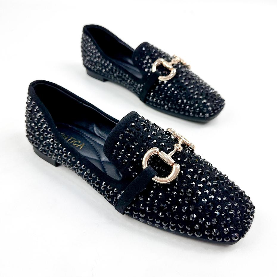 Sepatu Loafer Wanita Flat Shoes Hitam Import Gratica 313
