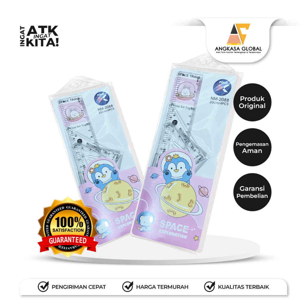 

NEXT-M PAKET PENGGARIS/ RULER SET PENGUIN SPACE NM-2088 (1SET)