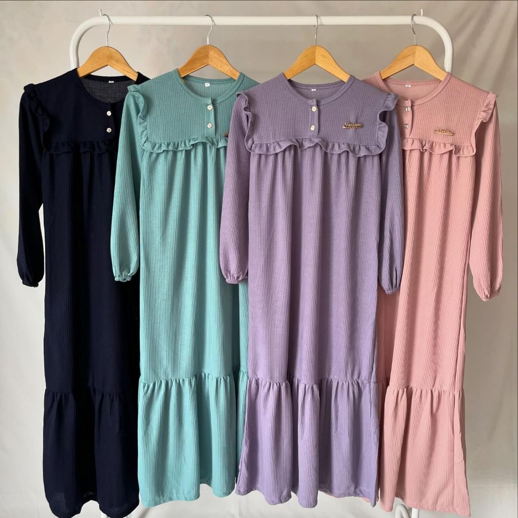 Gamis Anak Tanggung 7 8 9 10 11 12 Tahun Bahan Knitt Waffle Gamis Sporty Olahraga Remaja Ready Balik