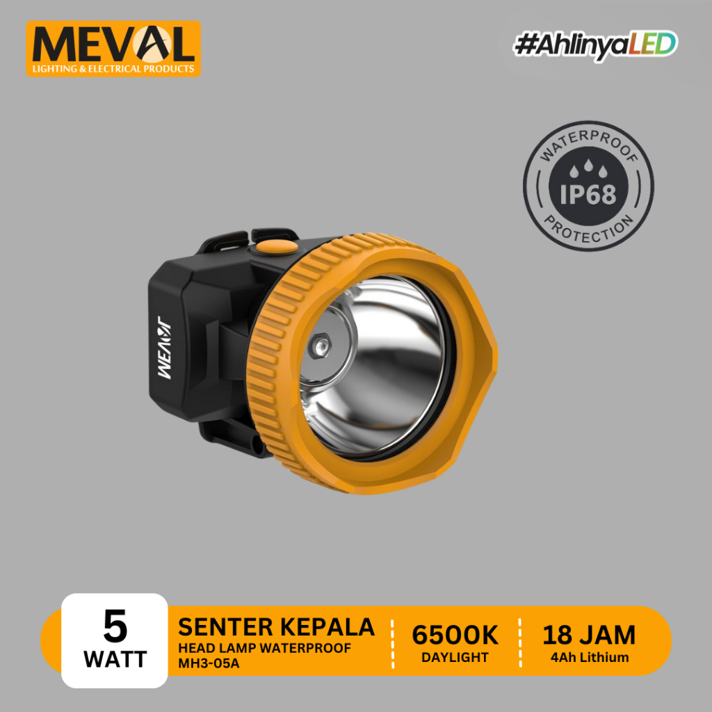 MEVAL Senter Kepala LED Head Lamp Tahan Air 5 Watt