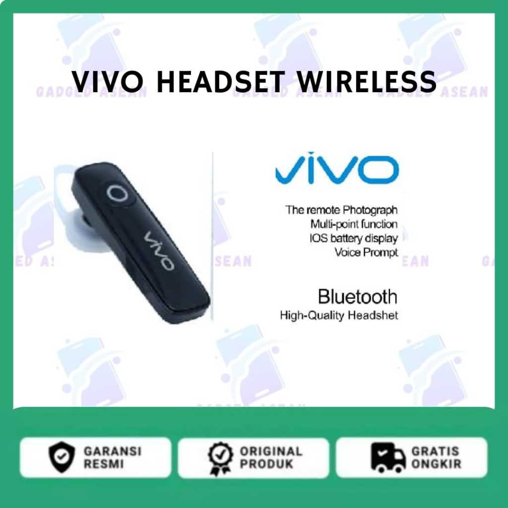 Vivo Headset Wireless Bluetooth Stereo Handsfree
