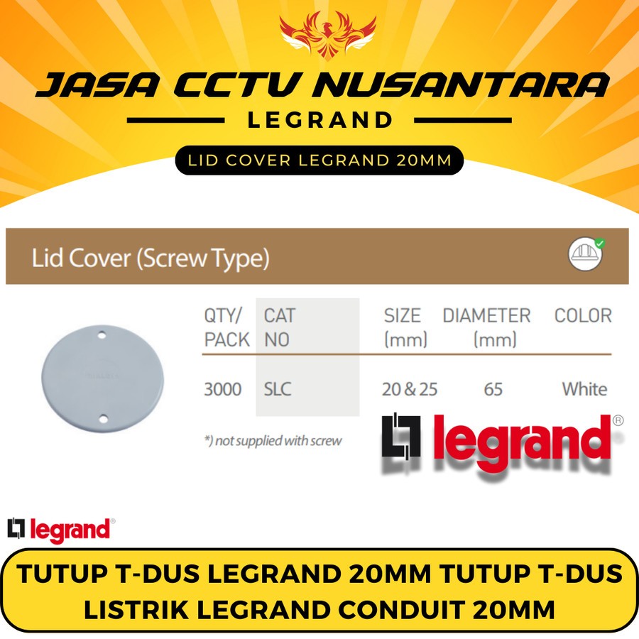 Legrand Tutup T Dus Screw SLC Lid Cover Clip TDus 20mm