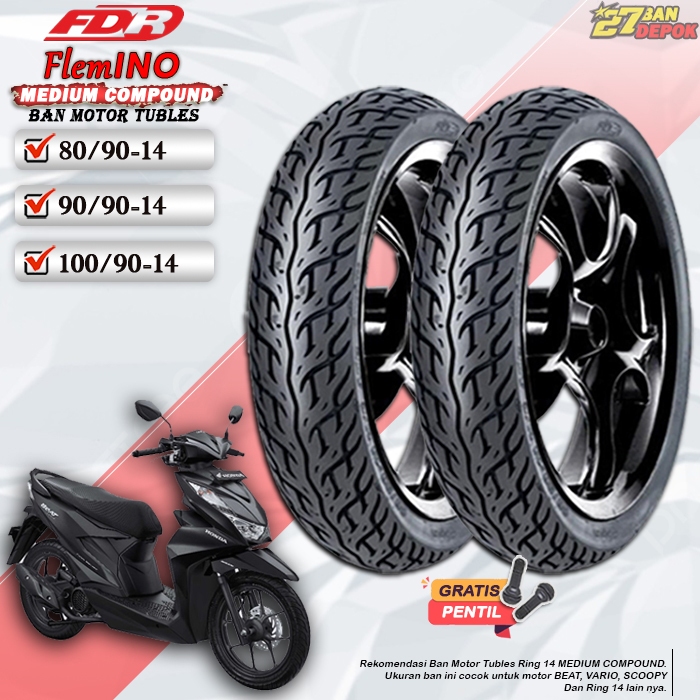 BAN MOTOR MATIC TUBLES BEAT VARIO SCOOPY RING 14 BAN DEPAN BELAKANG FDR FLEMINO RING 14