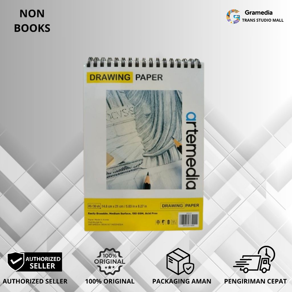 

Gramedia Bandung TSM - Buku Gambar Artemedia A5 Drawing Book 150GSM 30SH