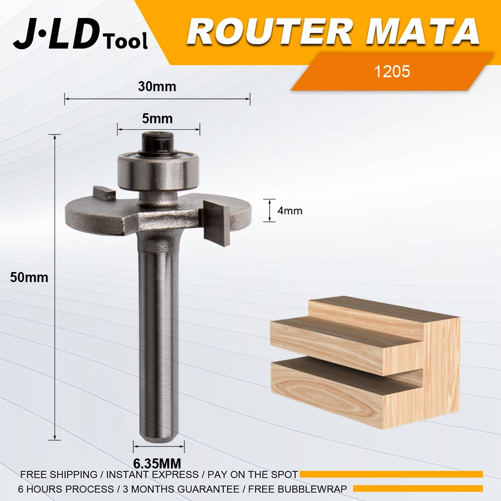 JLD 6mm Mata Profil Router Bit Timmer Bit sambungan kayu panel pintu slot mata Router