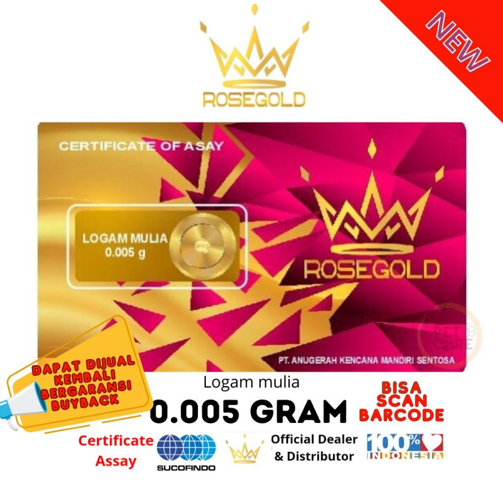 LOGAM MULIA ROSE GOLD 0.005 GRAM MINI